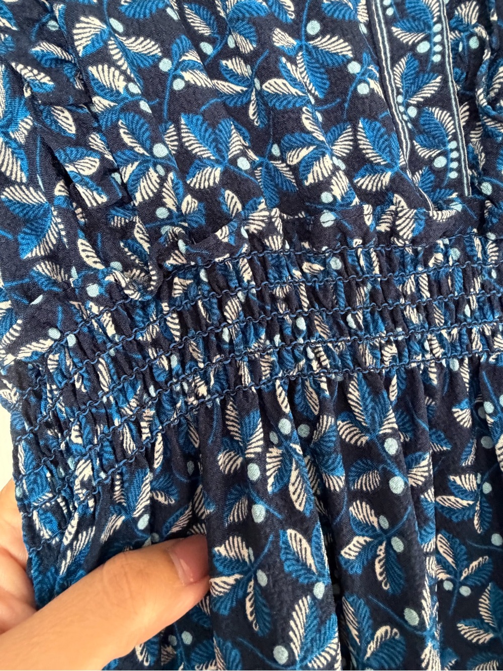Max Studio Blue Floral Ruffle V-Neck Maxi Dress - Picture 4 of 8